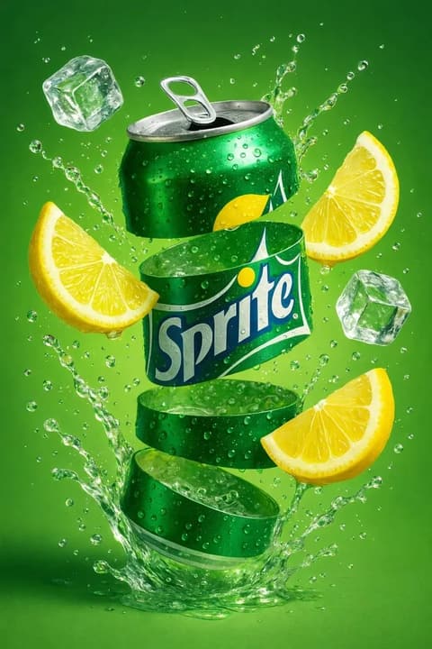Green Burst: Floating Carbonated Can