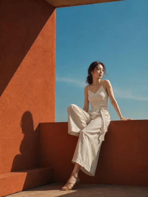 Summer Profile Against Terracotta