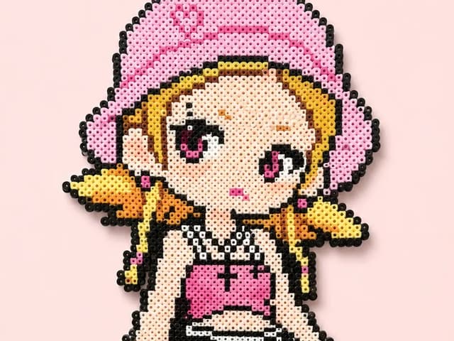 "Sister Ga" - Hip-Hop Pixel Girl Perler Beads Art