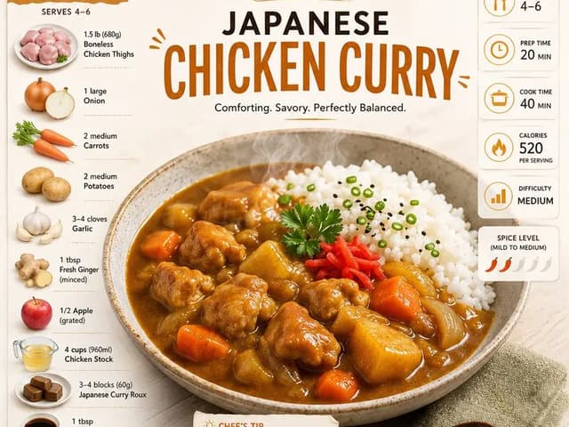 Japanese Chicken Curry Recipe Infographic