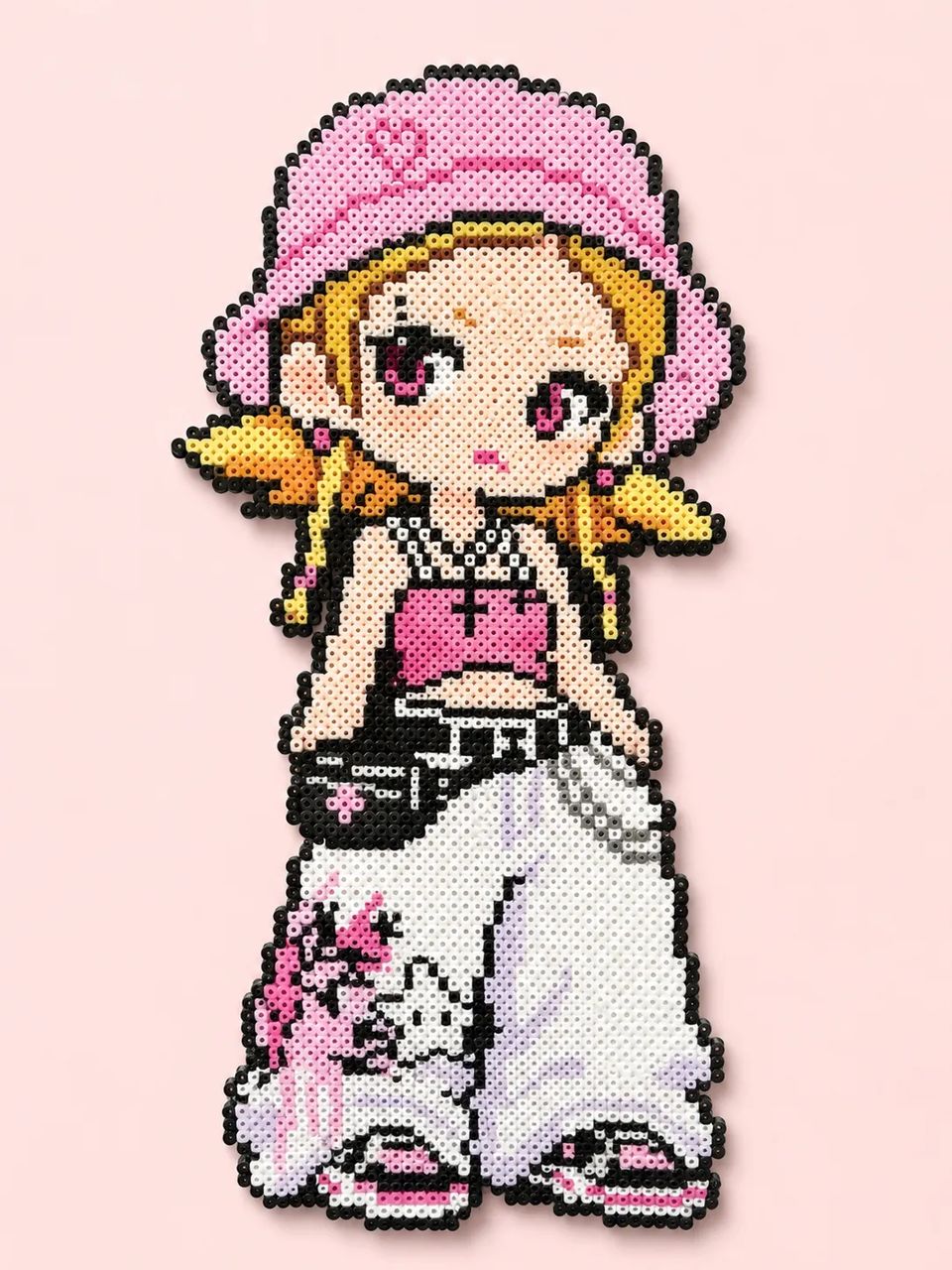 "Sister Ga" - Hip-Hop Pixel Girl Perler Beads Art