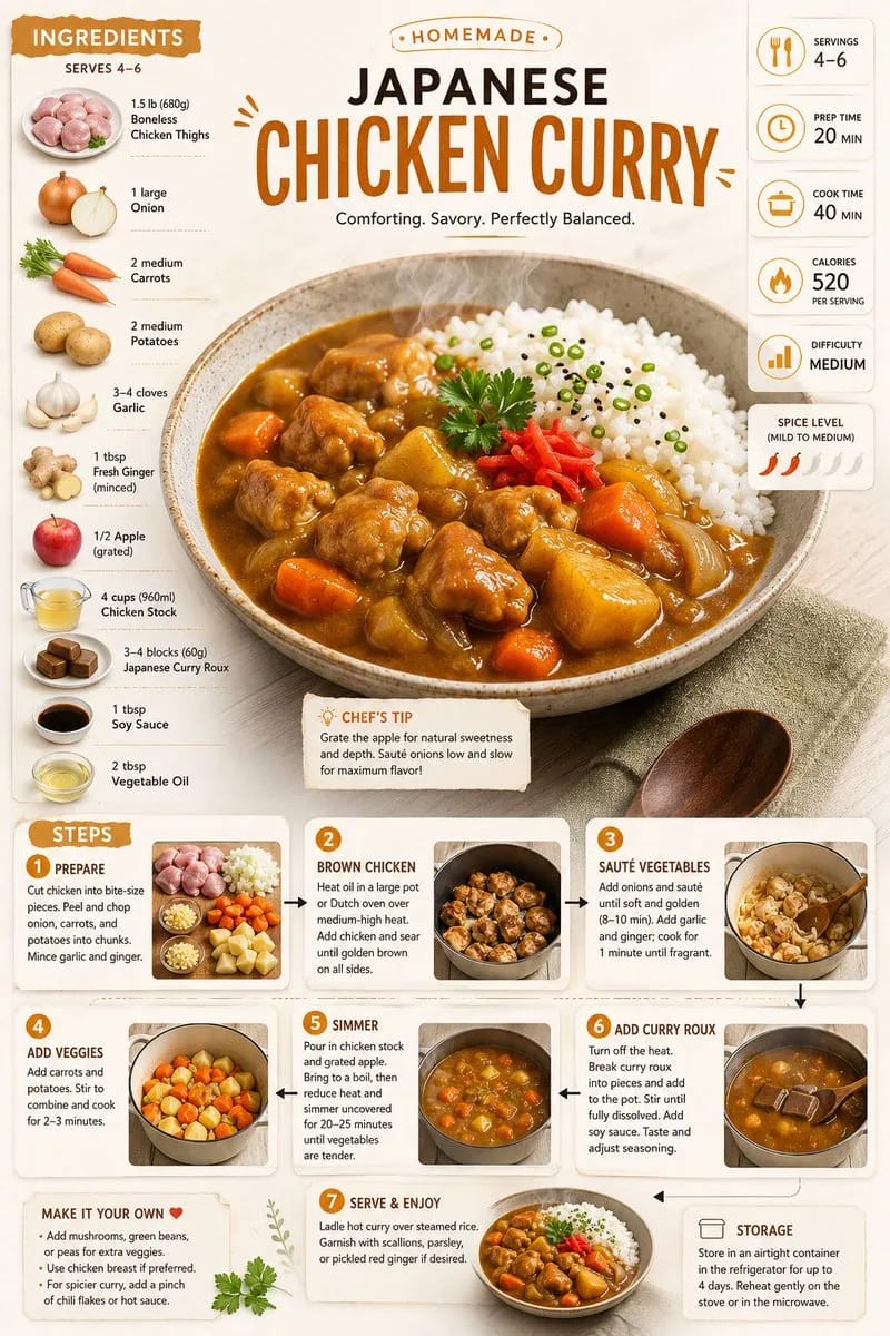 Japanese Chicken Curry Recipe Infographic