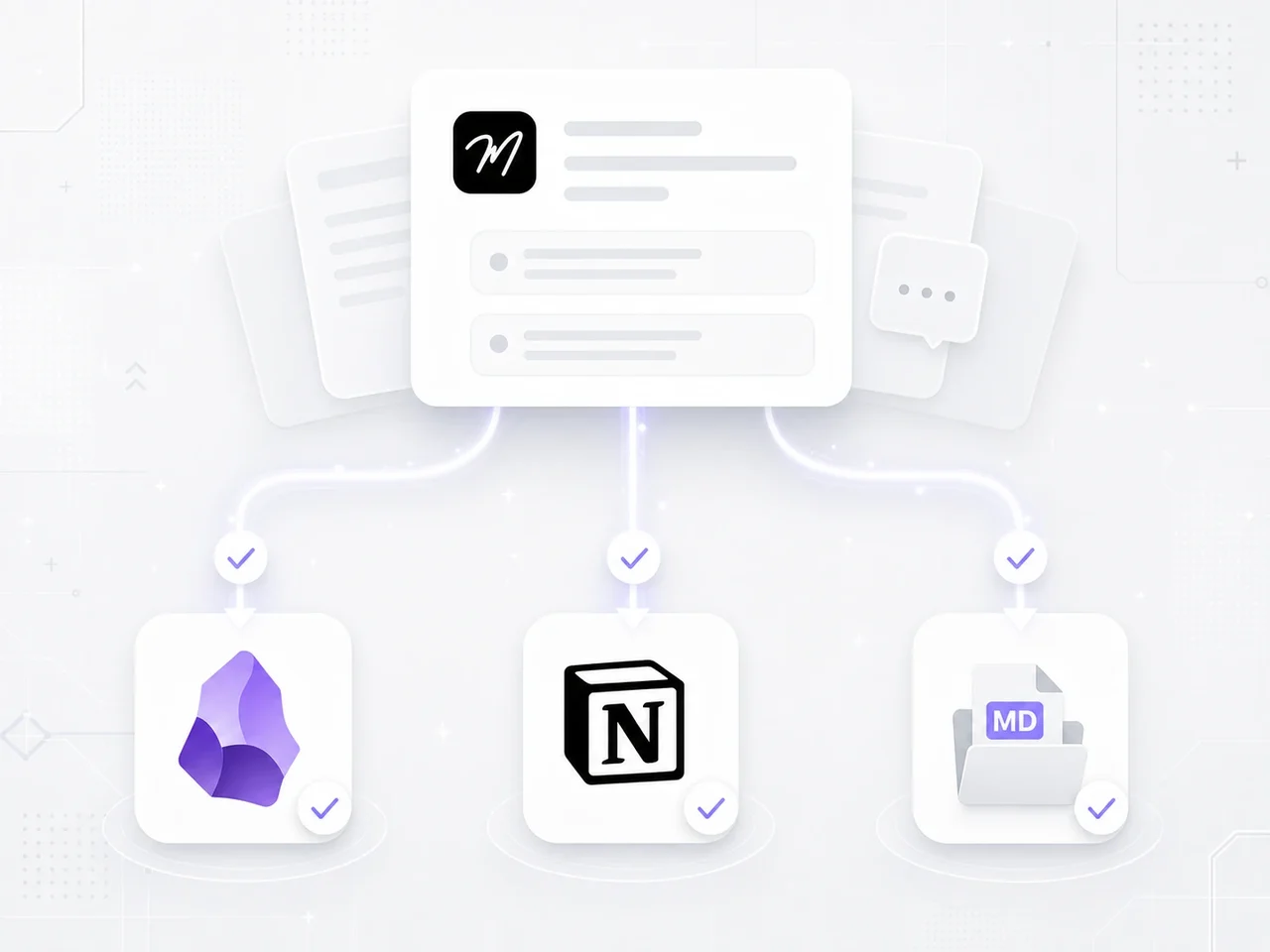 Mory exporta conversas de IA selecionadas para Obsidian, Notion e Markdown local